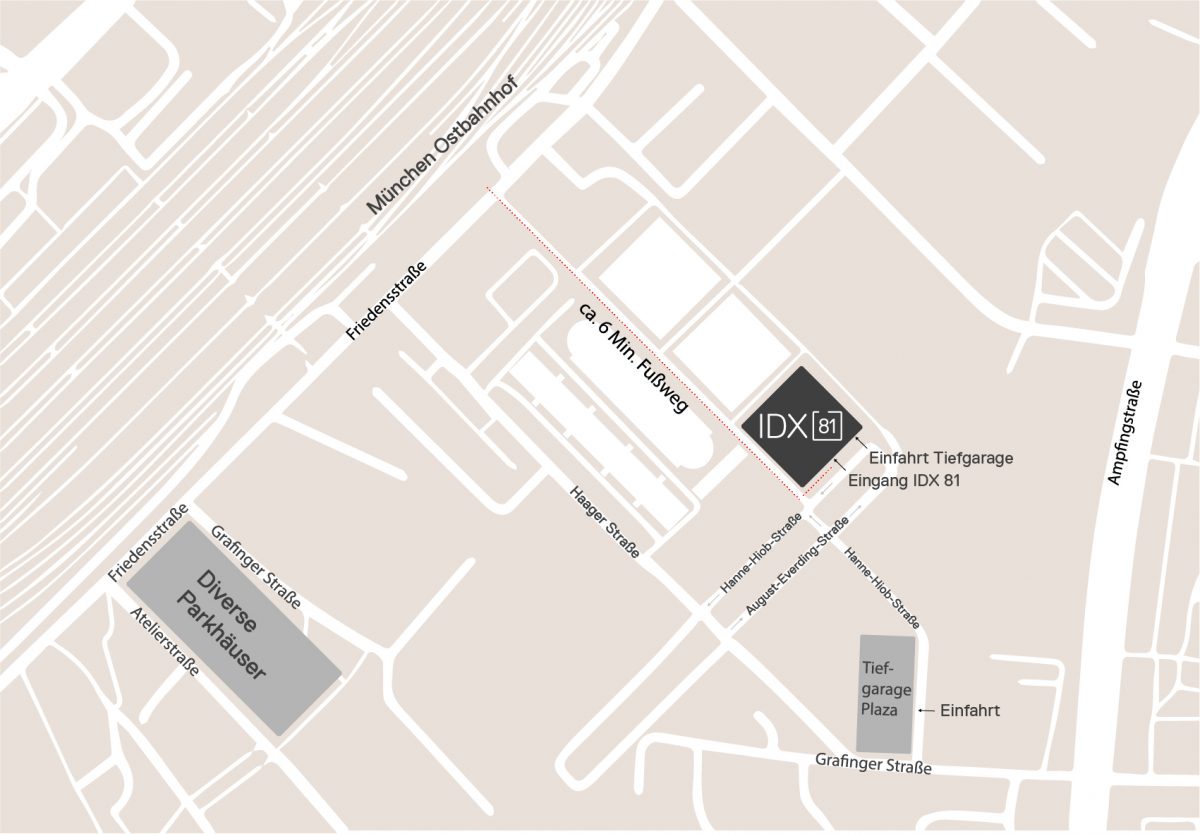 Anfahrt und Parkmöglichkeiten für ID X81 Muenchen by Artemide, Ege Carpets und Gabriel